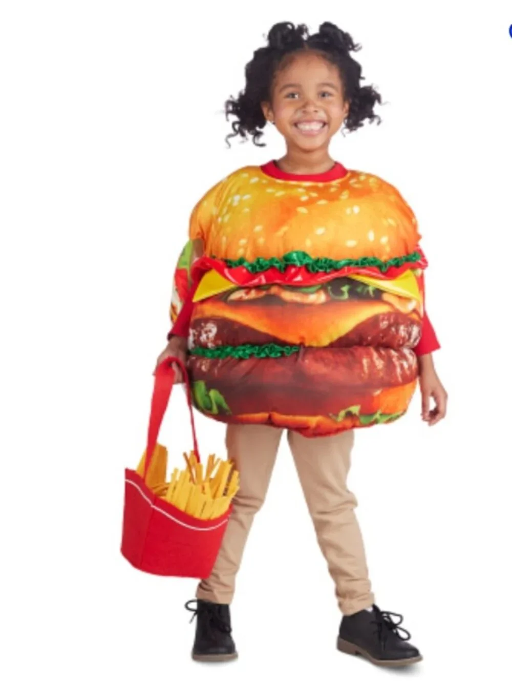 NWT FUN OF A KIND Kids 2pc Hamburger Costume Set with Bag